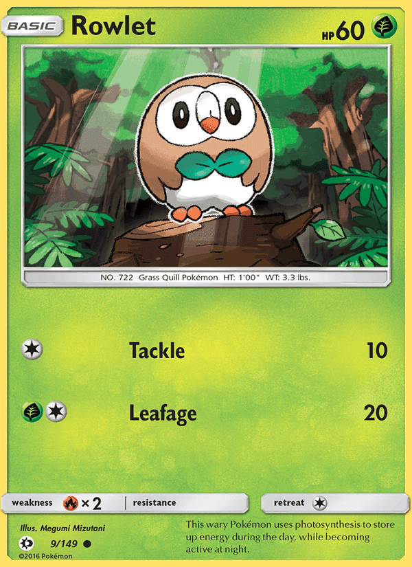 Rowlet, carte 9 de Sun & Moon