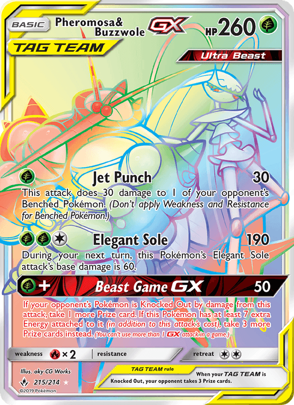Pheromosa & Buzzwole GX, carta 215 di Unbroken Bonds