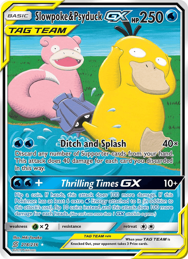 Slowpoke & Psyduck GX, card 218 from Unified Minds
