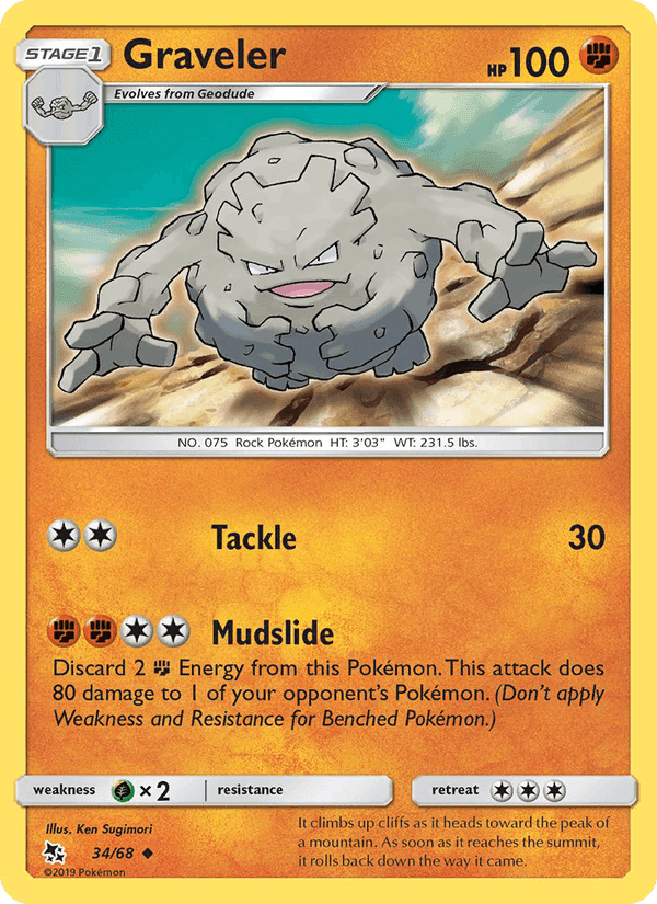 Graveler, card 34 from Hidden Fates