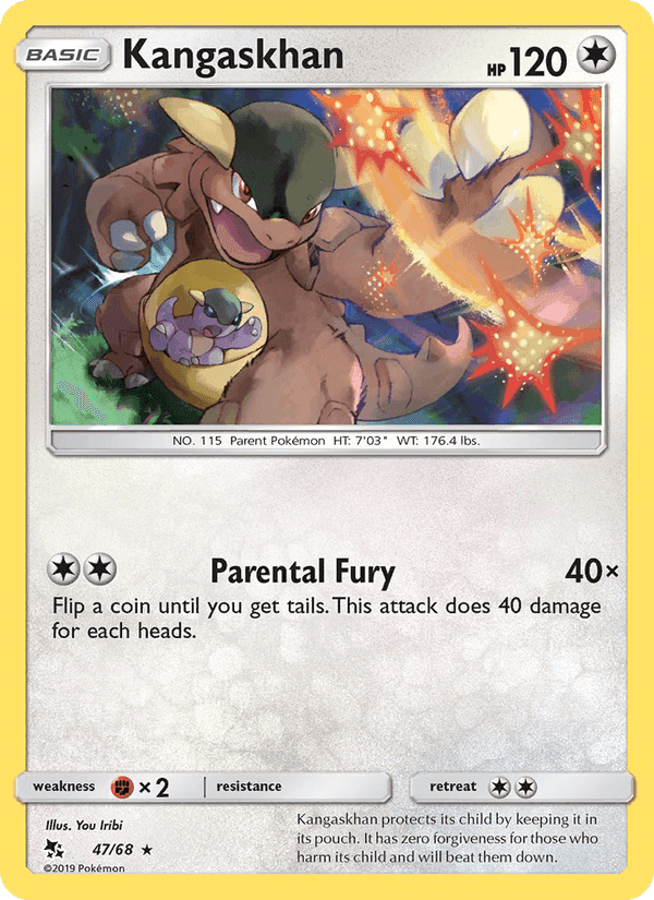 Kangaskhan, card 47 from Hidden Fates