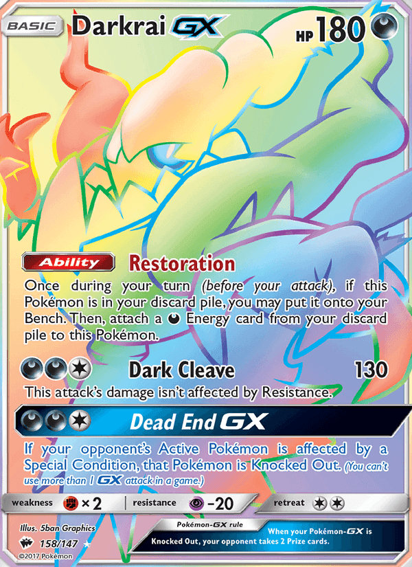 Darkrai GX, card 158 from Burning Shadows
