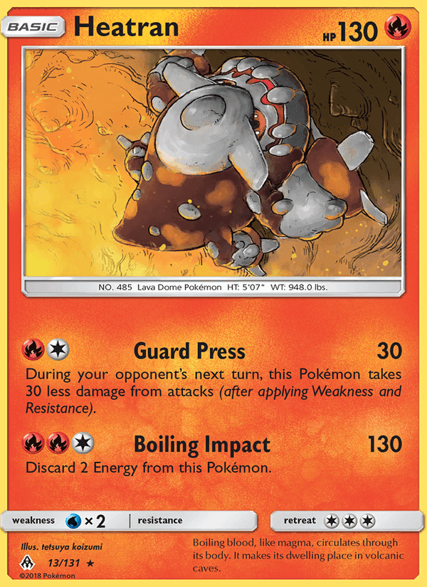 Heatran, card 13 from Forbidden Light