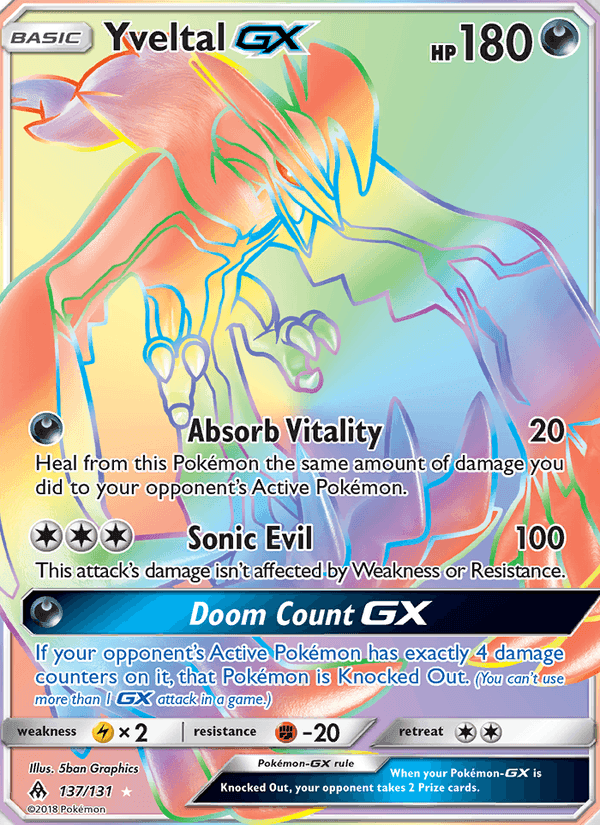 Yveltal GX, card 137 from Forbidden Light