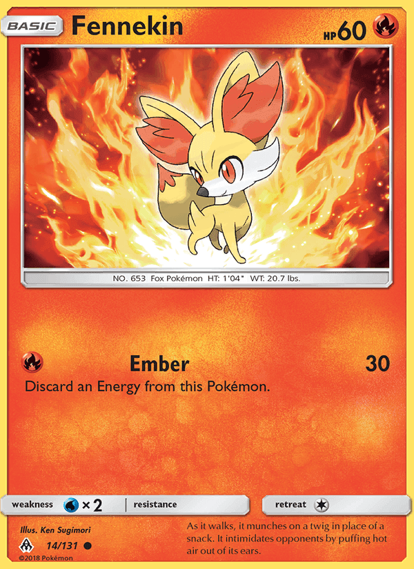Fennekin, card 14 from Forbidden Light