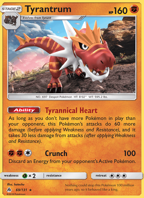 Tyrantrum, card 69 from Forbidden Light