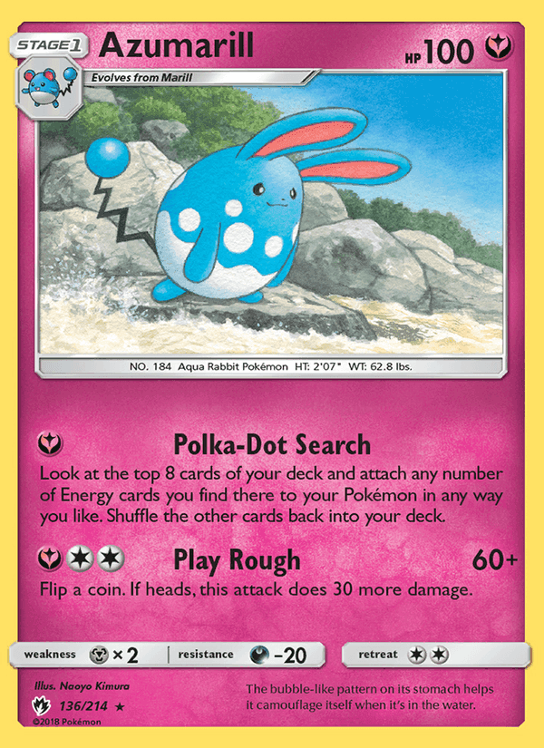 Azumarill, card 136 from Lost Thunder