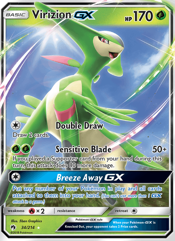 Virizion GX, card 34 from Lost Thunder