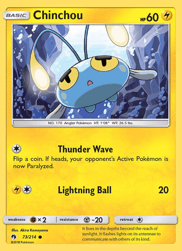 Chinchou, card 73 from Lost Thunder