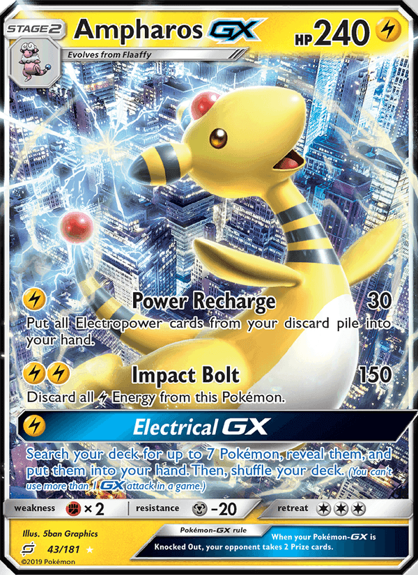 Ampharos GX, carta 43 di Team Up