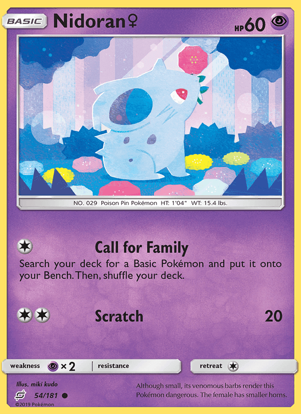 Nidoran♀, carta 54 di Team Up