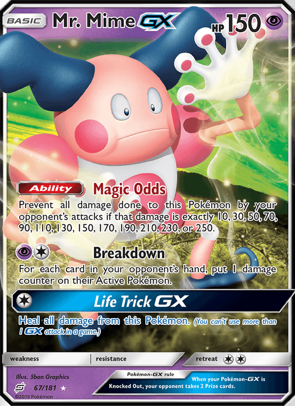 Mr. Mime GX, card 67 from Team Up