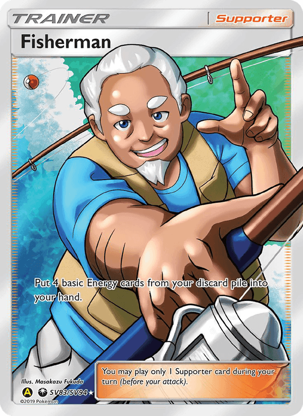 Fisherman, card SV83 from Hidden Fates