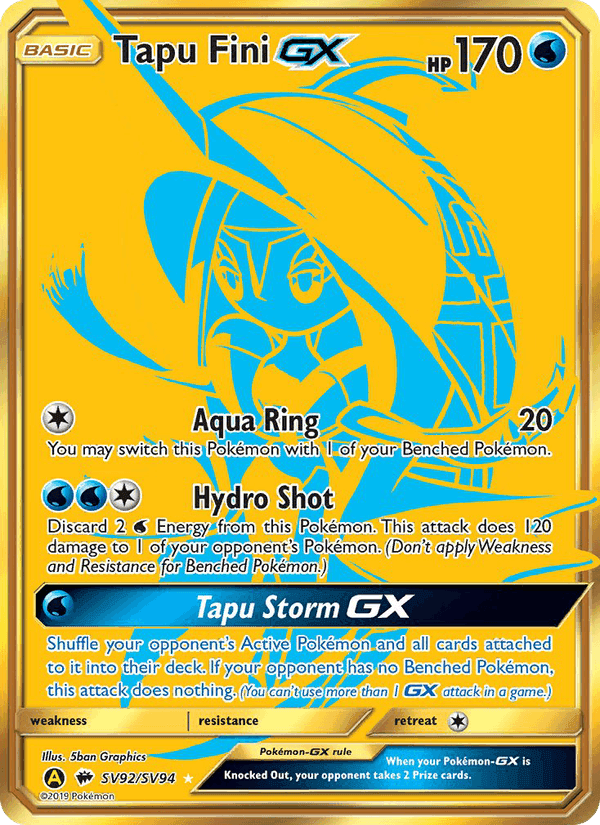 Tapu Fini-GX, card SV92 from Hidden Fates