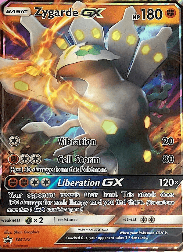 Zygarde GX, card SM122 from SM Black Star Promos