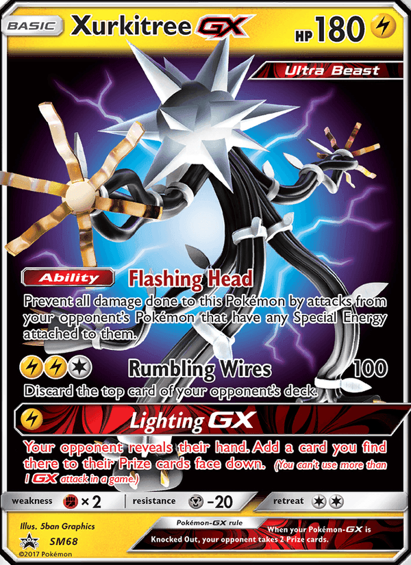 Xurkitree GX, card SM68 from SM Black Star Promos