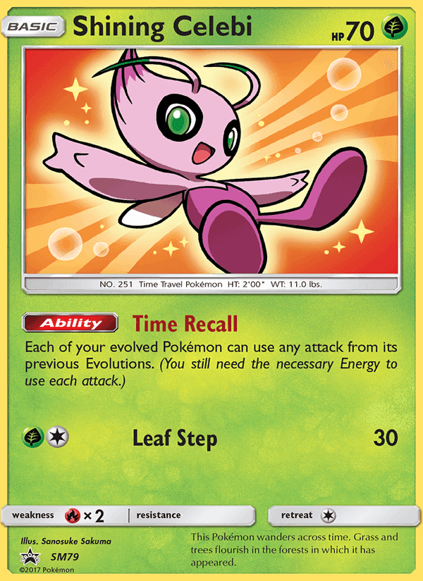 Celebi Luminescente, carta SM79 de Sol e Lua Promos