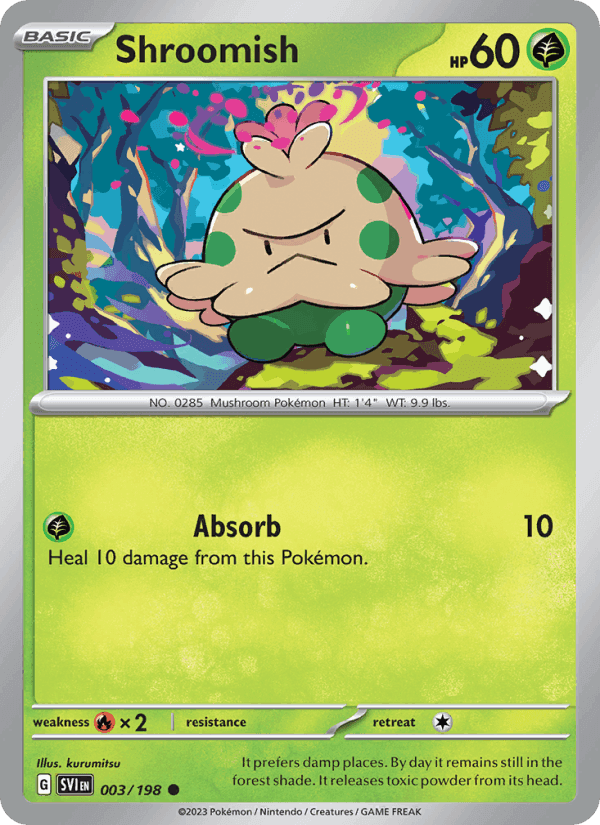 Shroomish, carta 003 di Scarlet & Violet