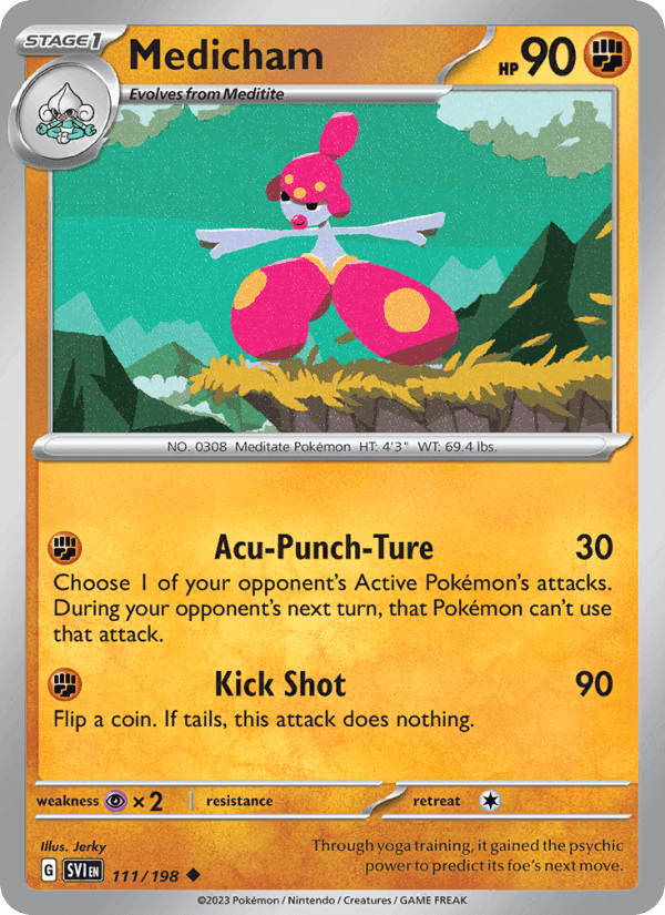 Medicham, card 111 from Scarlet & Violet