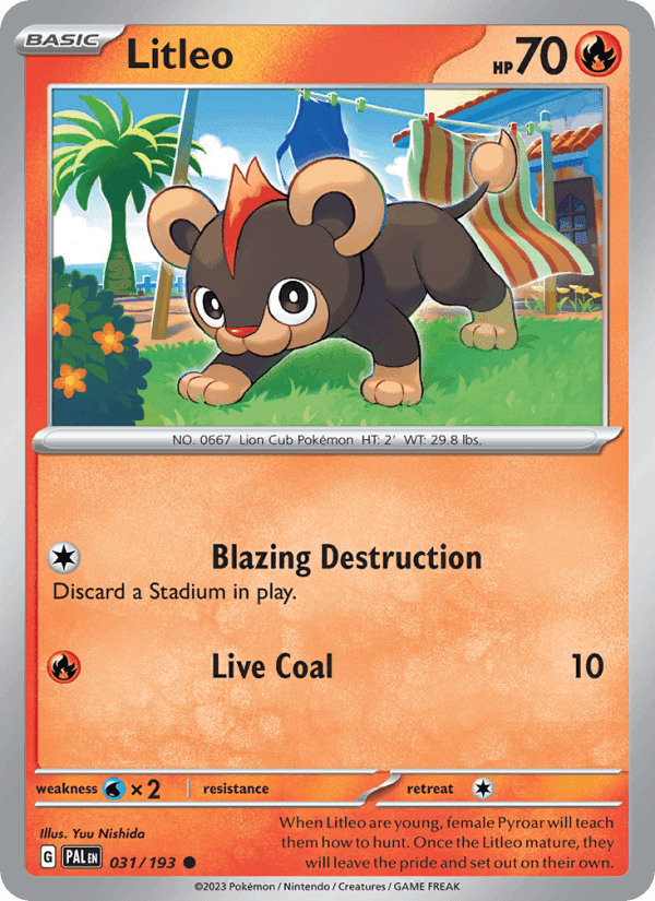 Litleo, card 031 from Paldea Evolved