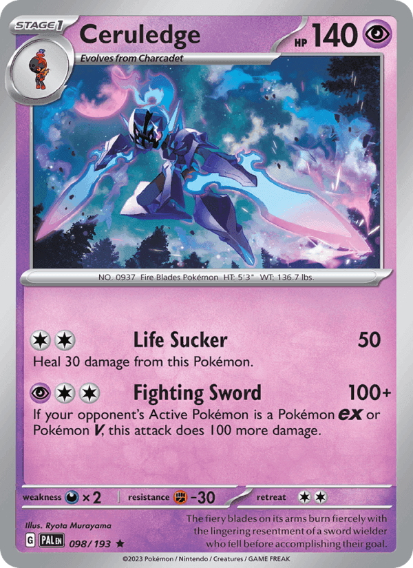 Ceruledge, card 098 from Paldea Evolved