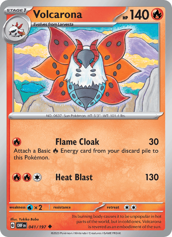 Volcarona, card 041 from Obsidian Flames