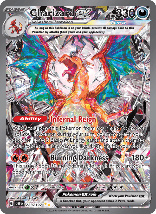 Charizard ex, card 223 from Obsidian Flames