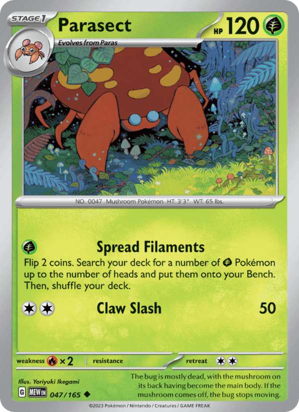 Parasect, card 047 from 151