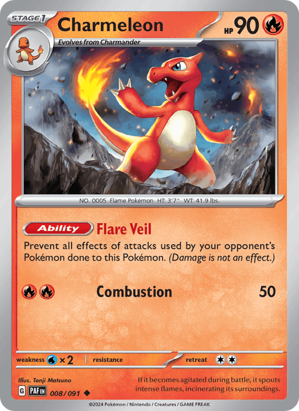 Charmeleon, carta 008 di Paldean Fates