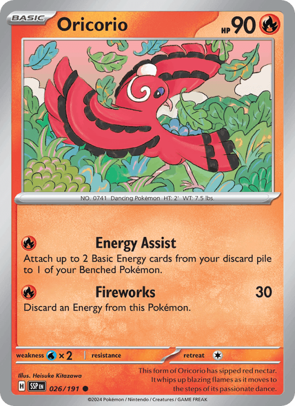 Oricorio, carta 026 di Surging Sparks