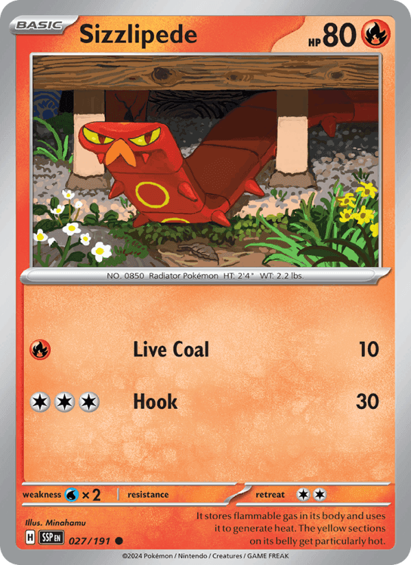Sizzlipede, carte 027 de Surging Sparks