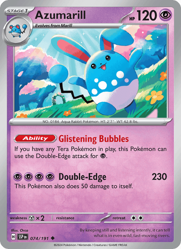 Azumarill, carta 074 di Surging Sparks