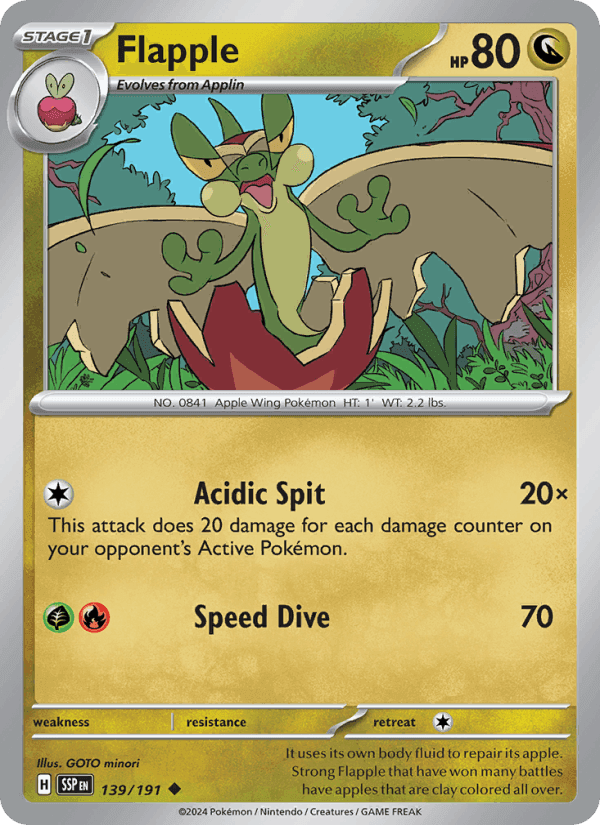 Flapple, card 139 from Surging Sparks
