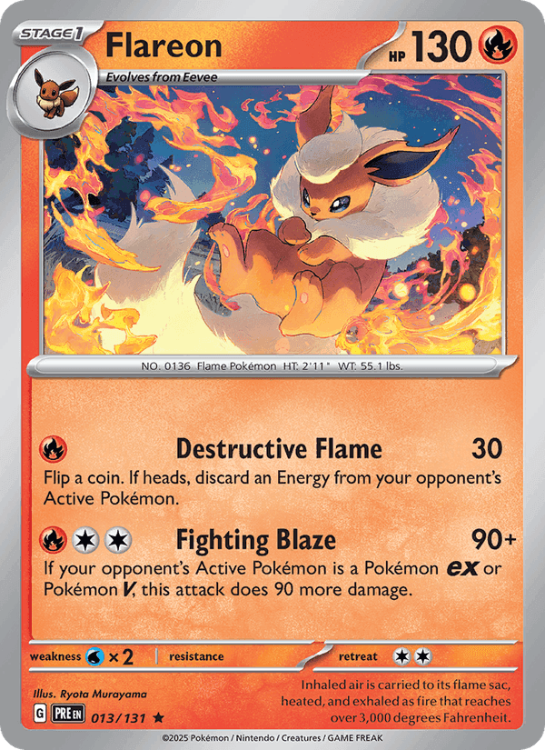 Flareon, carta 013 di Prismatic Evolutions