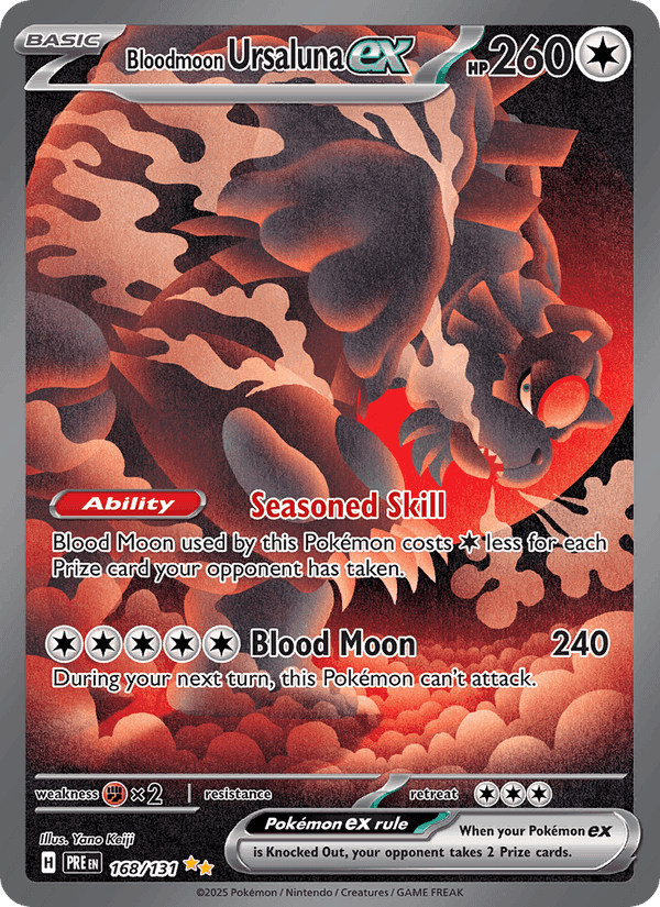 Prismatic Evolutions の 168 番、Bloodmoon Ursaluna ex