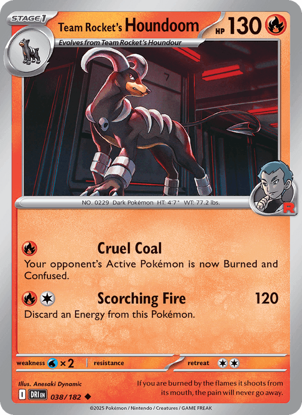 Team Rocket's Houndoom, card 038 from Destined Rivals