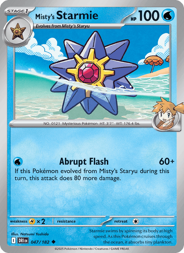 Misty's Starmie, card 047 from Destined Rivals