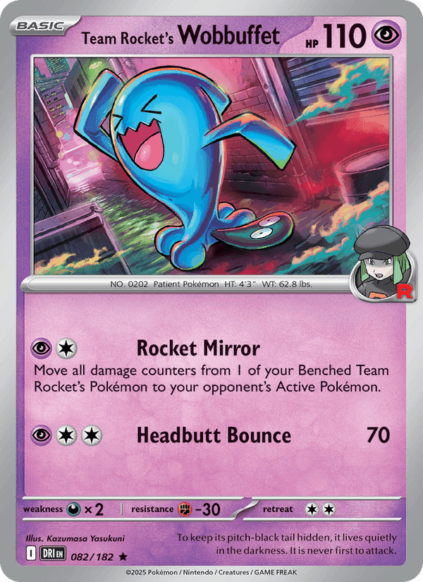 Team Rocket's Wobbuffet, carte 082 de Destined Rivals
