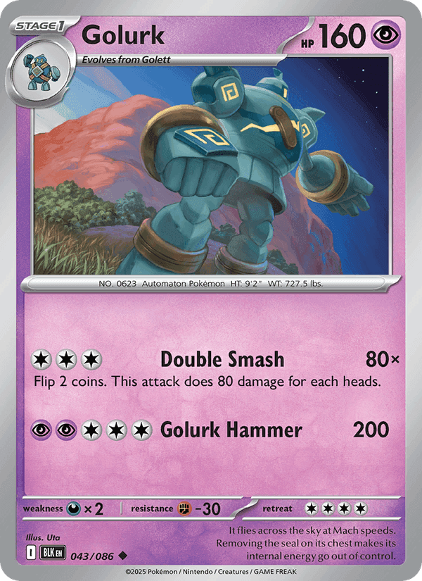 Golurk, carta 043 di Black Bolt