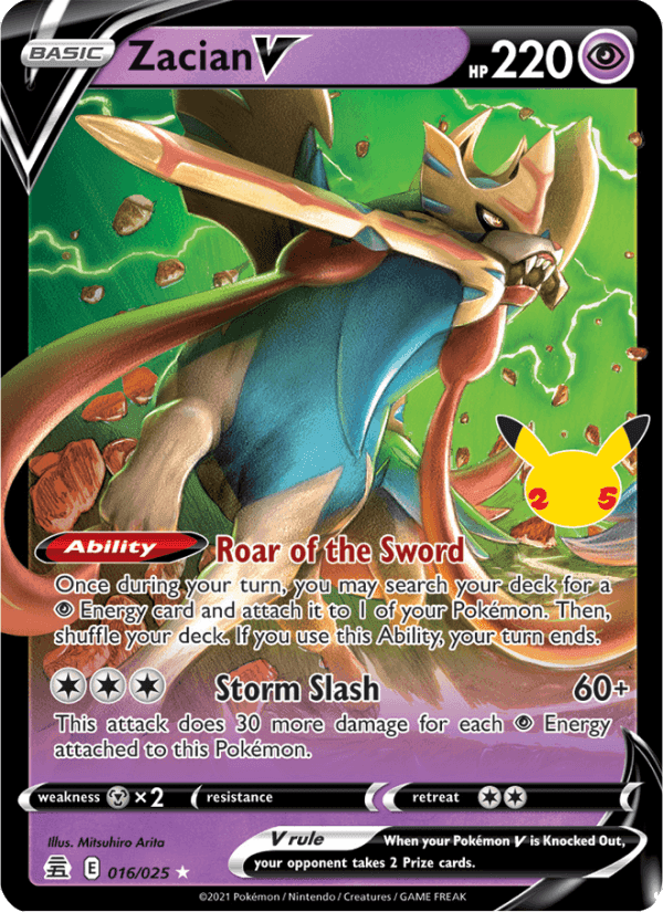 Zacian V, card 16 from Celebrations