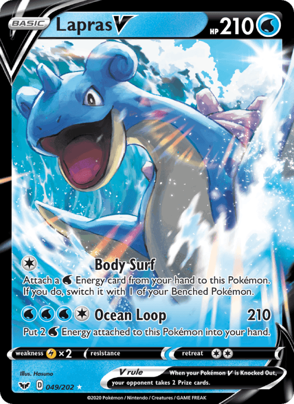 Lapras V, card 49 from Sword & Shield