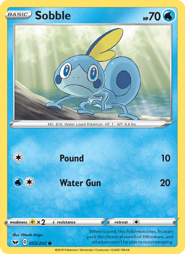 Sobble, card 55 from Sword & Shield