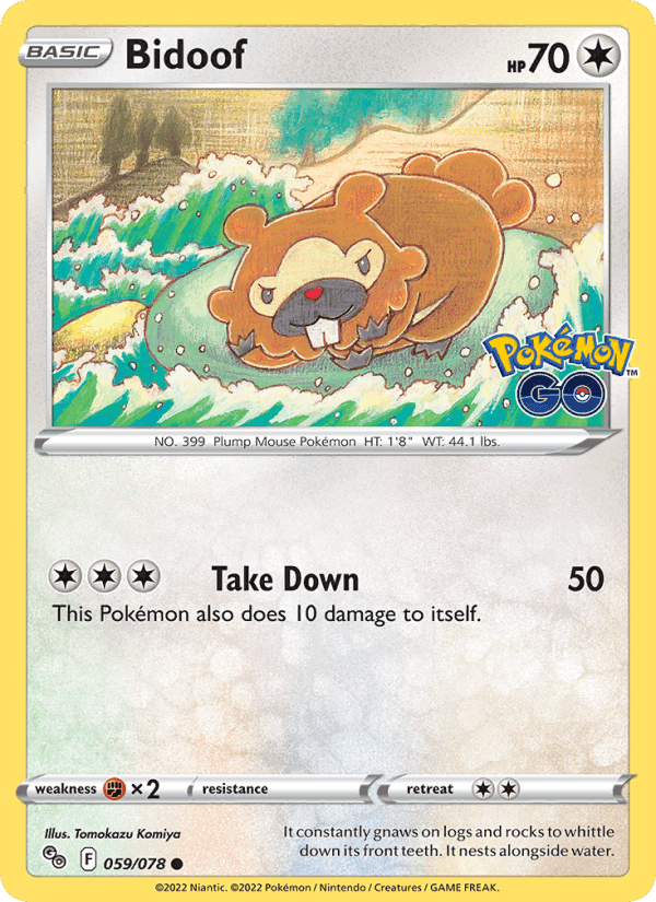 Bidoof, card 059 from Pokémon GO