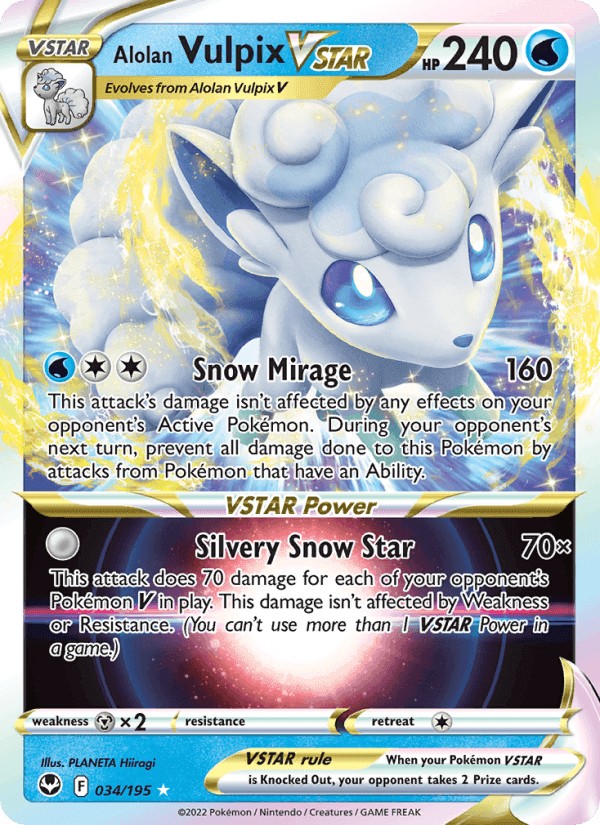Alolan Vulpix VSTAR, carte 034 de Silver Tempest