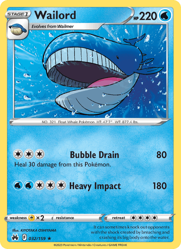 Wailord, carta 032 di Crown Zenith
