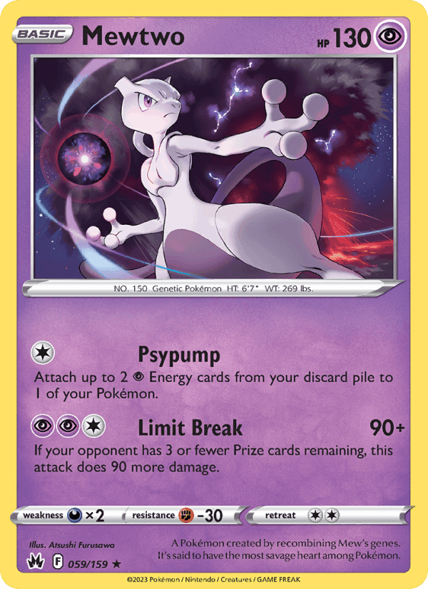 Mewtwo, card 059 from Crown Zenith