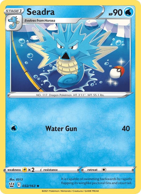 Seadra, card 32 from Battle Styles