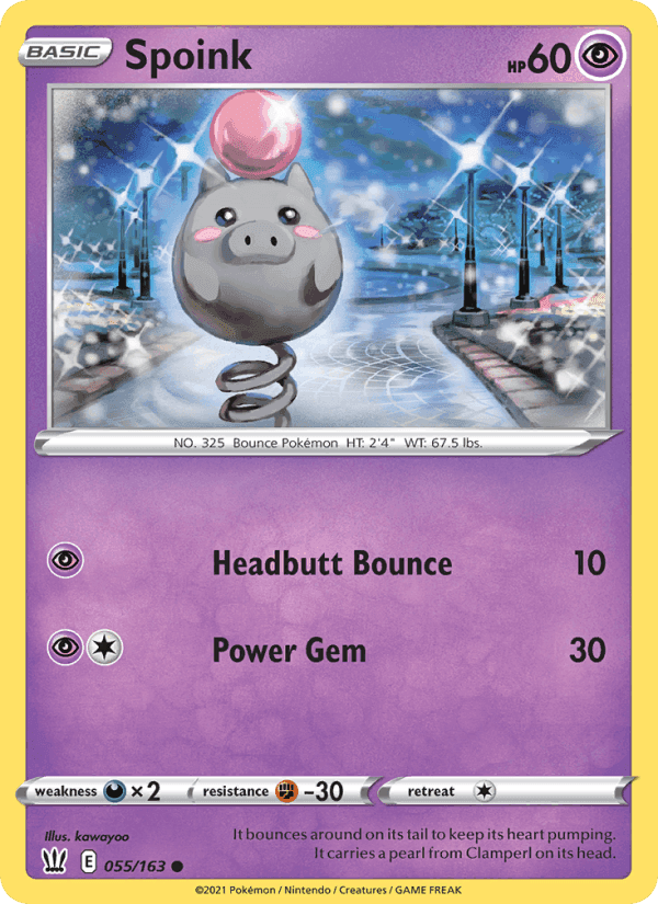 Spoink, card 55 from Battle Styles