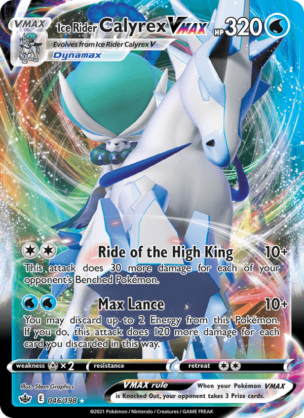 Ice Rider Calyrex VMAX, card 46 from Chilling Reign