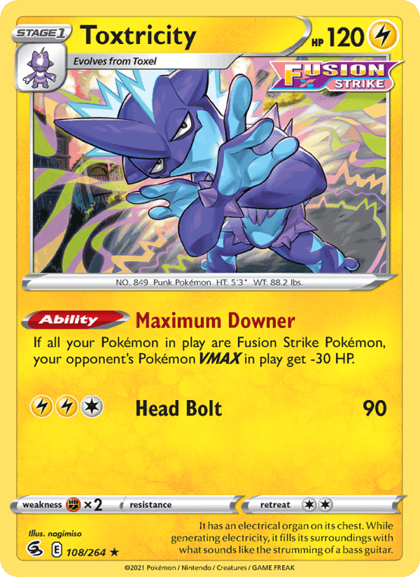 Toxtricity, card 108 from Fusion Strike